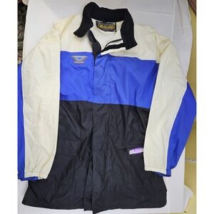 Fieldsheer Rainguard Motorcycle Jacket Mens XL Blue Black Colorblock Vintage